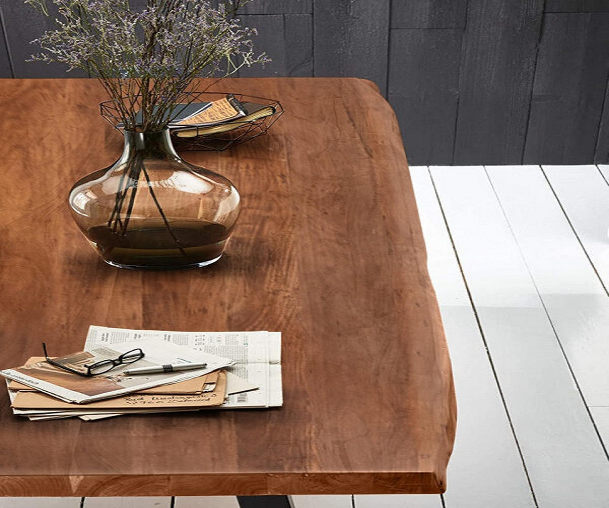 ESSTISCH VALIN - Schwarz/Braun, Holz/Metall (120/320/79cm) - SAM