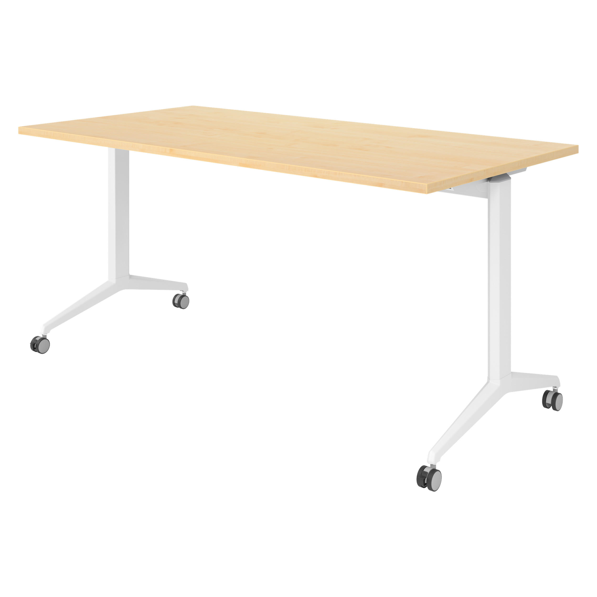 SEMINARTISCH klappbar & fahrbar 80/160/75 cm in Ahornfarben/Weiß - Ahornfarben/Weiß, Holzwerkstoff (80/160/75cm) - bümö