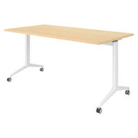 SEMINARTISCH klappbar & fahrbar 80/160/75 cm in Ahornfarben/Weiß - Ahornfarben/Weiß, Holzwerkstoff (80/160/75cm) - bümö