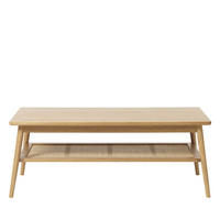 COUCHTISCH aus Holz und Geflecht 120x60 cm - KIYO - color_light_wood - Eschefarben, Holz (60/120/45cm) - Drawer