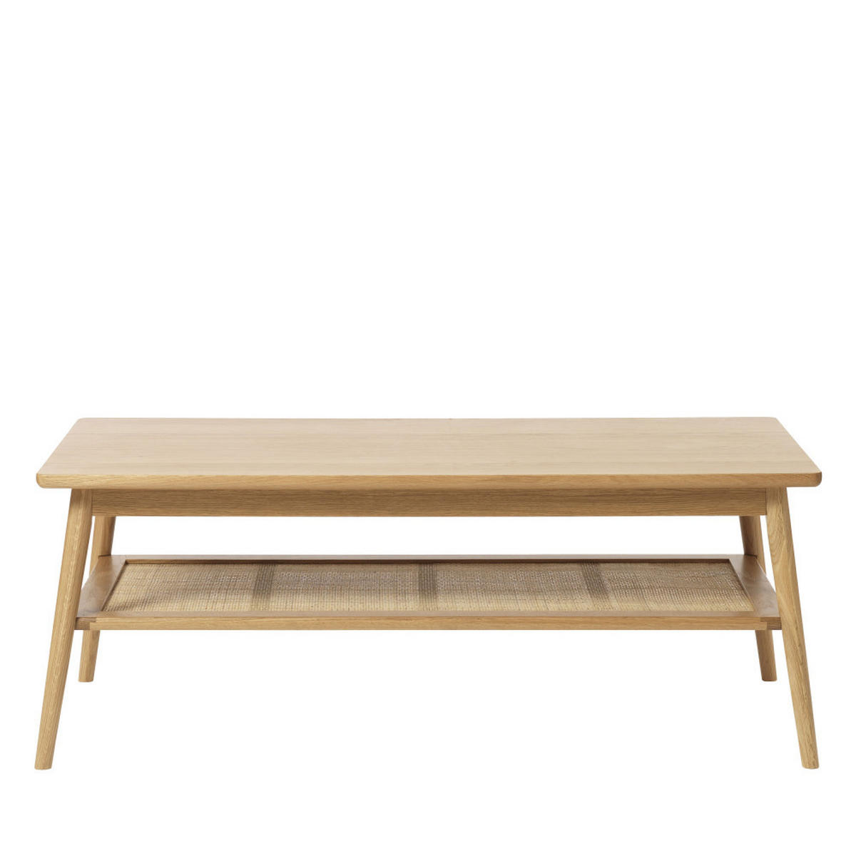 COUCHTISCH aus Holz und Geflecht 120x60 cm - KIYO - color_light_wood - Eschefarben, Holz (60/120/45cm) - Drawer