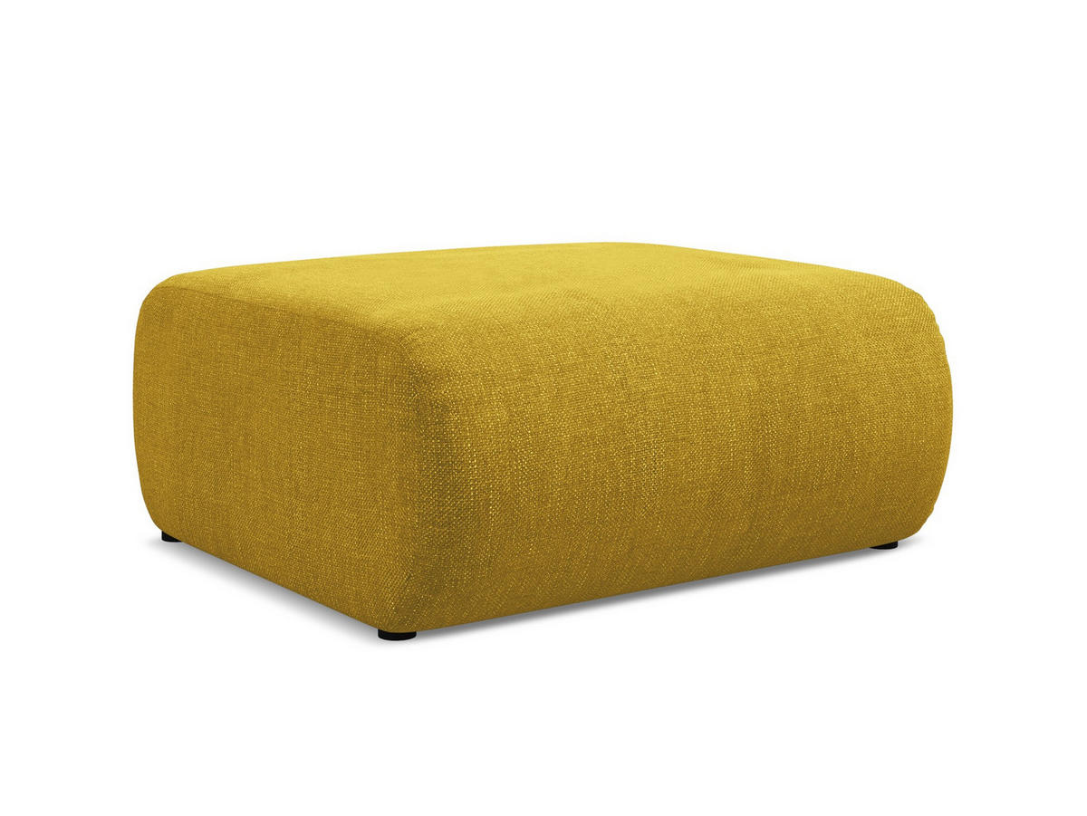 POUF Chenille Stoff Gelb - Currygelb/Gelb, Kunststoff/Textil (94/40/89cm) - Makamii