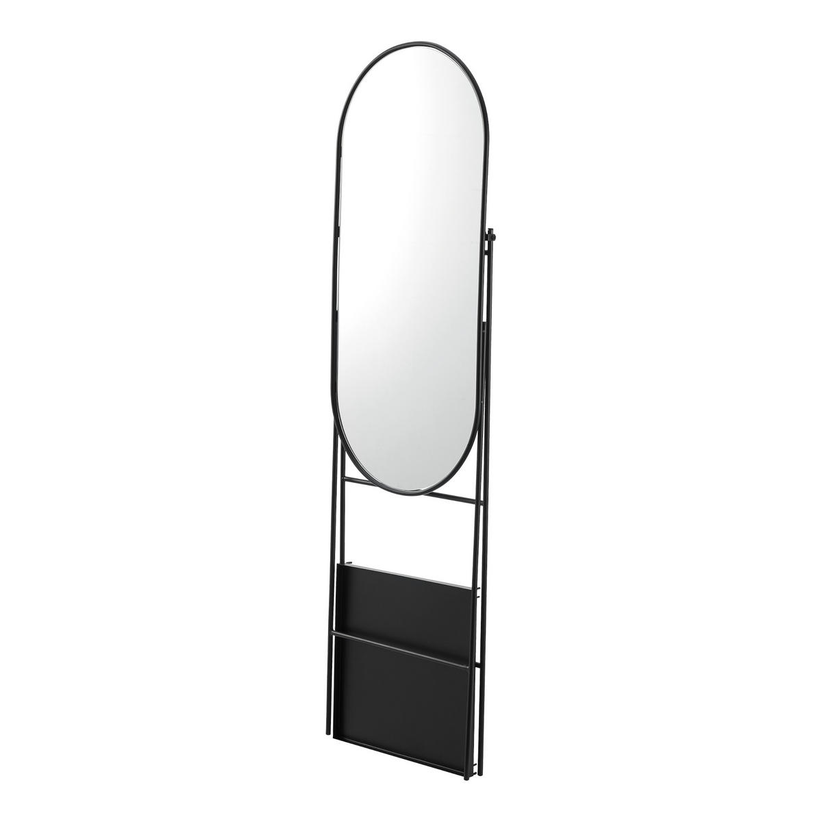 STANDSPIEGEL Perano - Schwarz, Glas/Metall (42/160/98cm) - [en.casa]