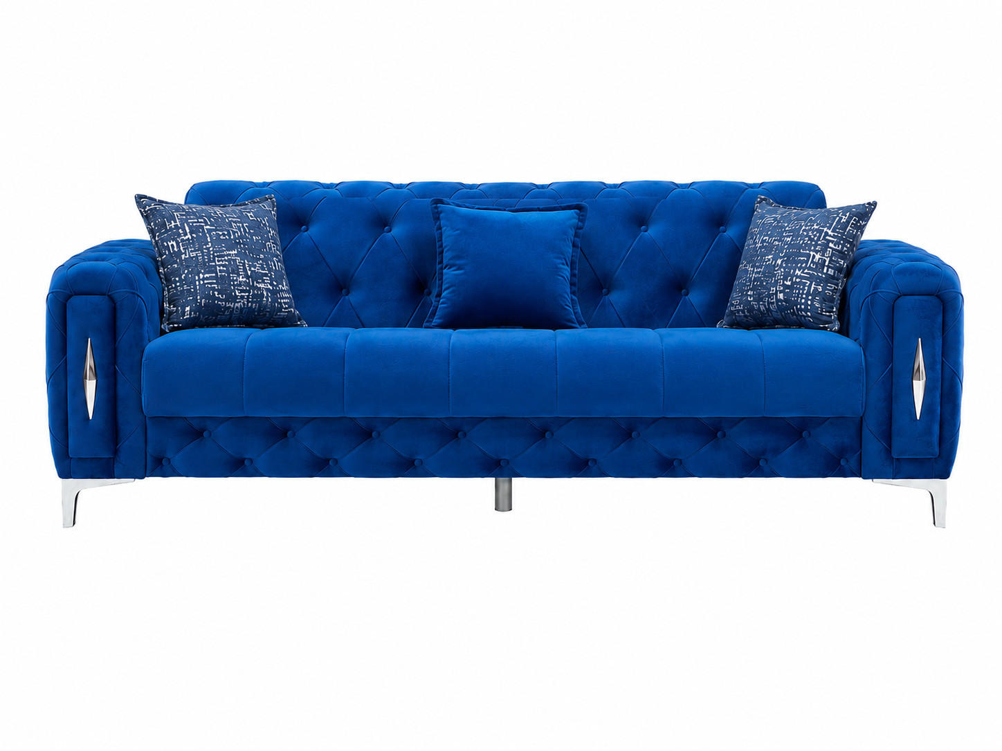 3-SITZER SOFA Patna Blau - Blau, Holzwerkstoff/Kunststoff (240/85/100cm)