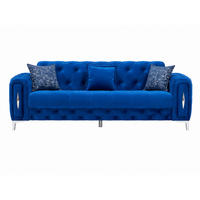 3-SITZER SOFA Patna Blau - Blau, Holzwerkstoff/Kunststoff (240/85/100cm)