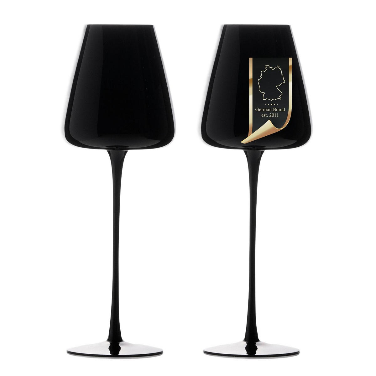 WEINGLAS-SET 500 ml (2er Set) - Schwarz, Glas (0.5L) - Intirilife