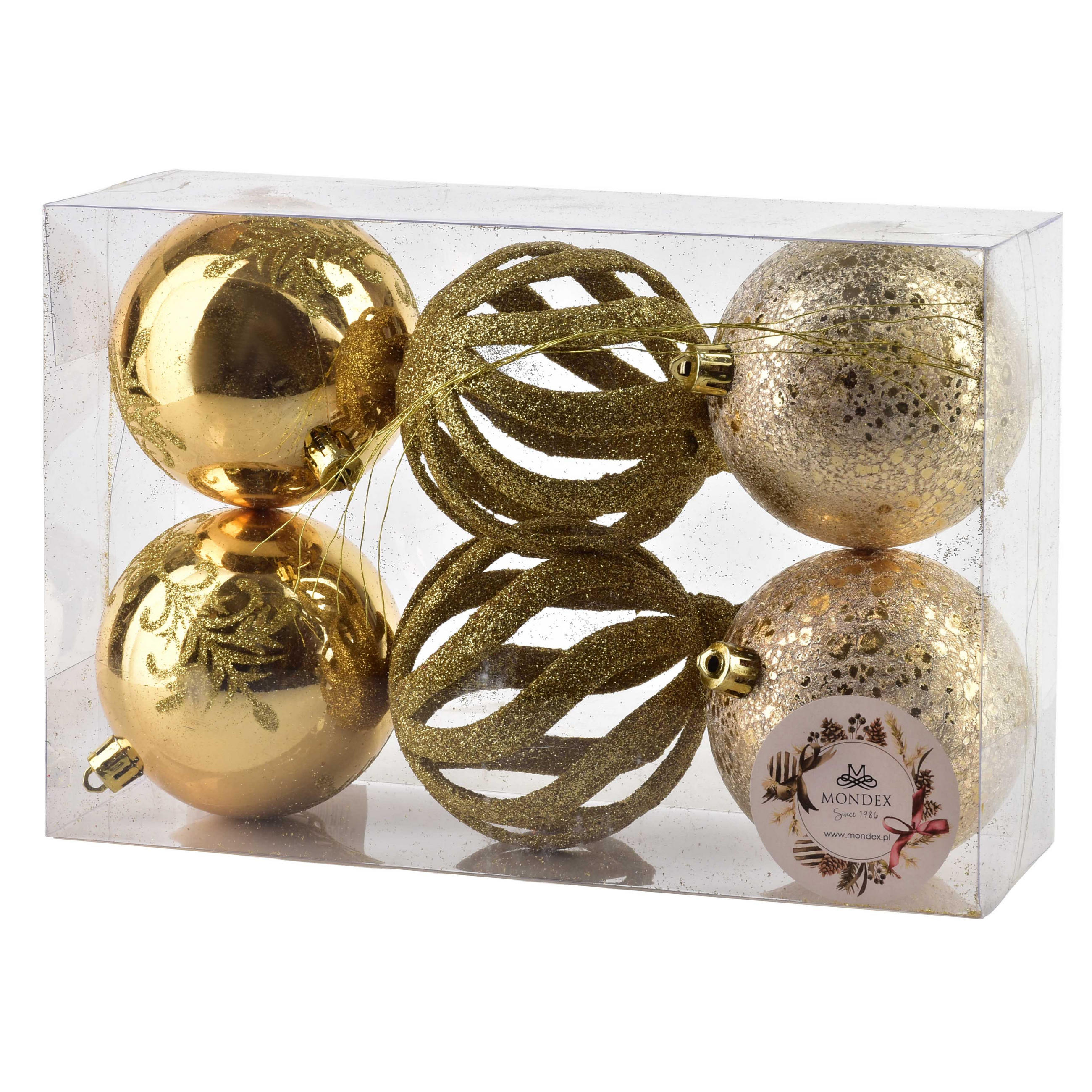 Mondex Christbaumkugel-Set Gold 9x25x16 cm
