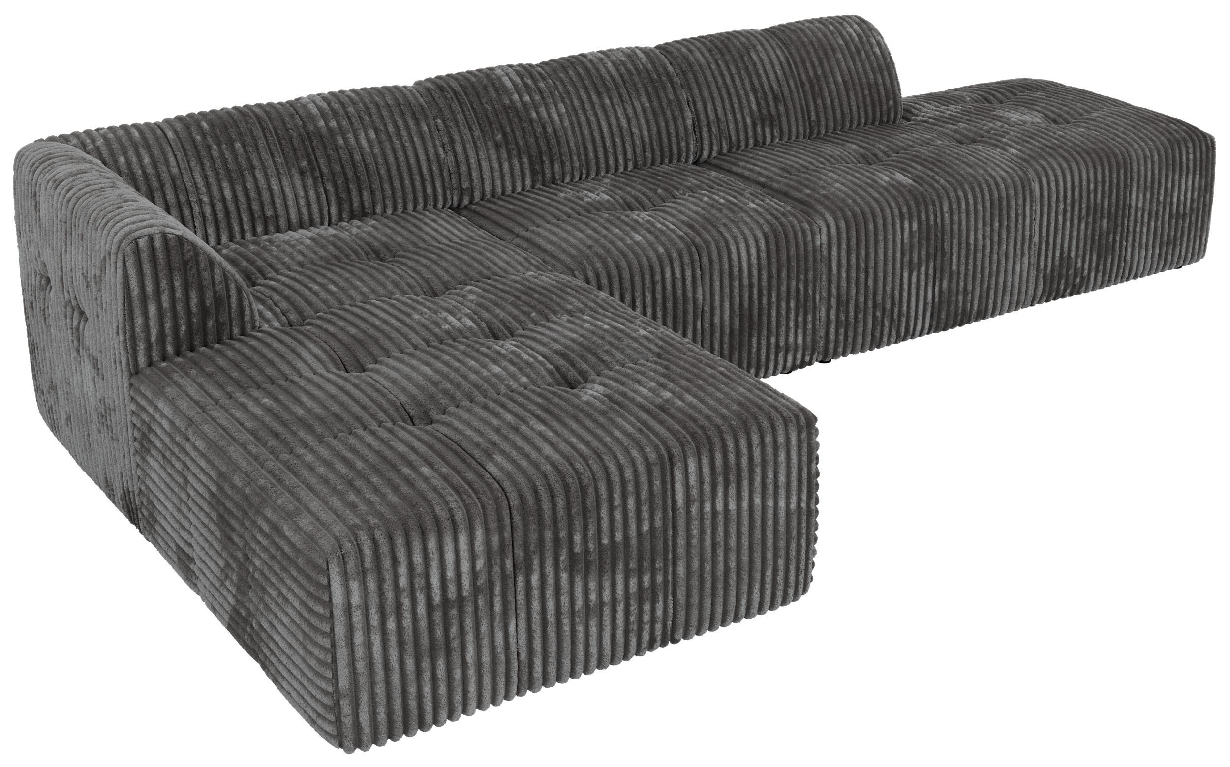 ROHOVÁ SEDAČKA GRIDA 3M L Šedá Manšestr - Vlevo - šedá/černá, textil/plast (335/176cm) - MKS