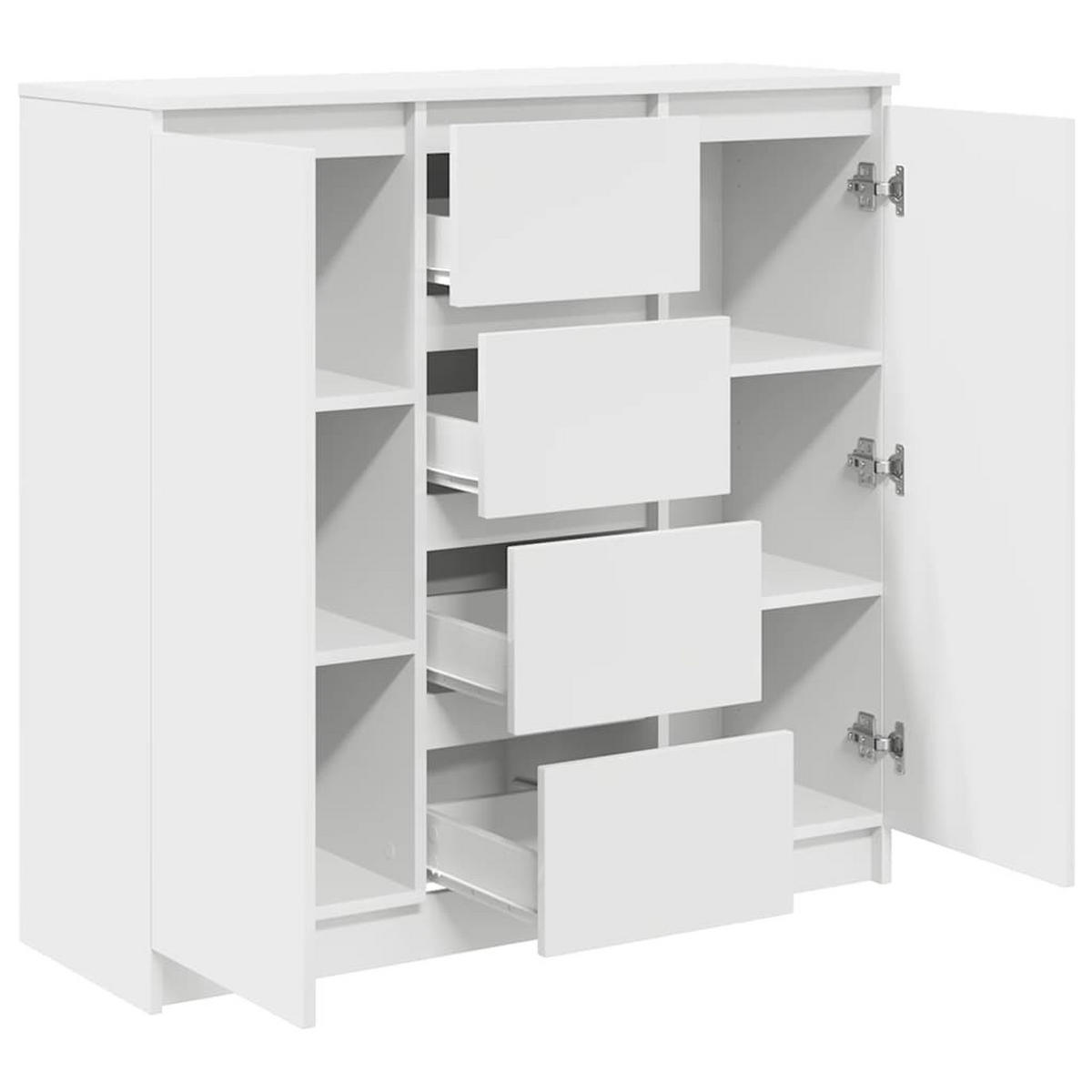 SIDEBOARD Mit Schubladen Weiss 100,5/35/98,5 Cm Holzwerkstoff - Weiß, Holzwerkstoff (35/98.5/100.5cm) - vidaXL