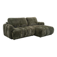 ECKSOFA CAMILO mit Schlaffunktion, Grün - Grün, Textil (220/150cm) - Fedve