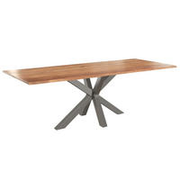 ESSTISCH SPYRO - Beige/Silberfarben, Holz/Metall (100/300/76cm) - SAM