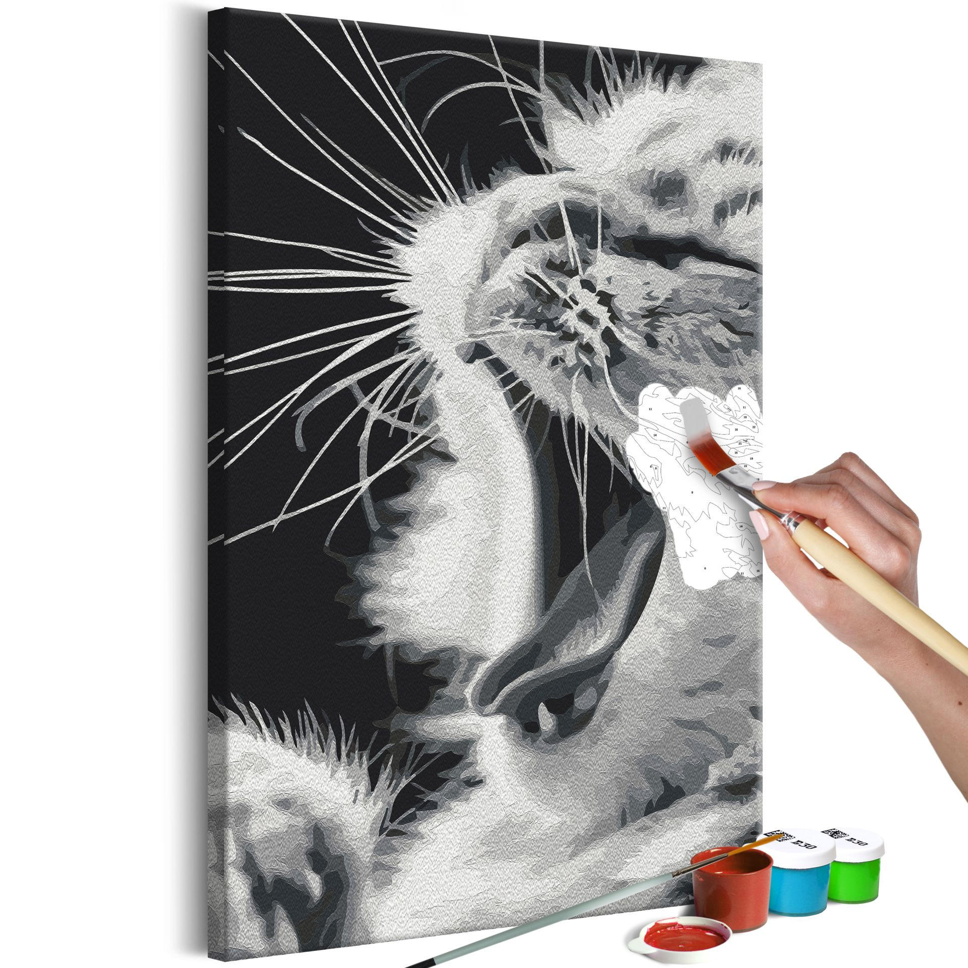 MALEN NACH ZAHLEN 40/50 cm - Schwarz, Textil (1.4/50cm) - KUNSTLOFT