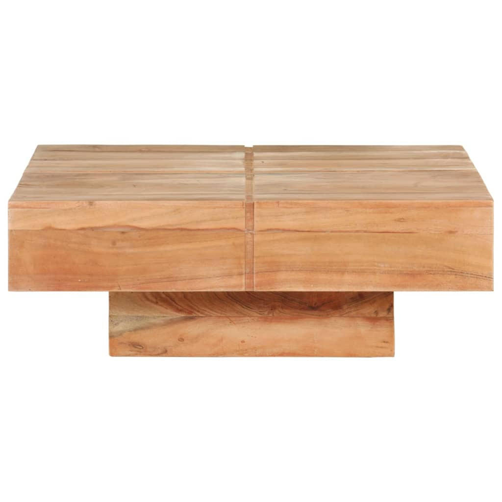 COUCHTISCH 80x80x28 cm Massivholz Akazie - Braun, Holz (80/80/28cm) - furnicato