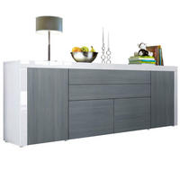 SIDEBOARD La Paz Avola-Anthrazit / Weiß Hochglanz - Anthrazit, Holzwerkstoff (200/72/35cm) - Vladon