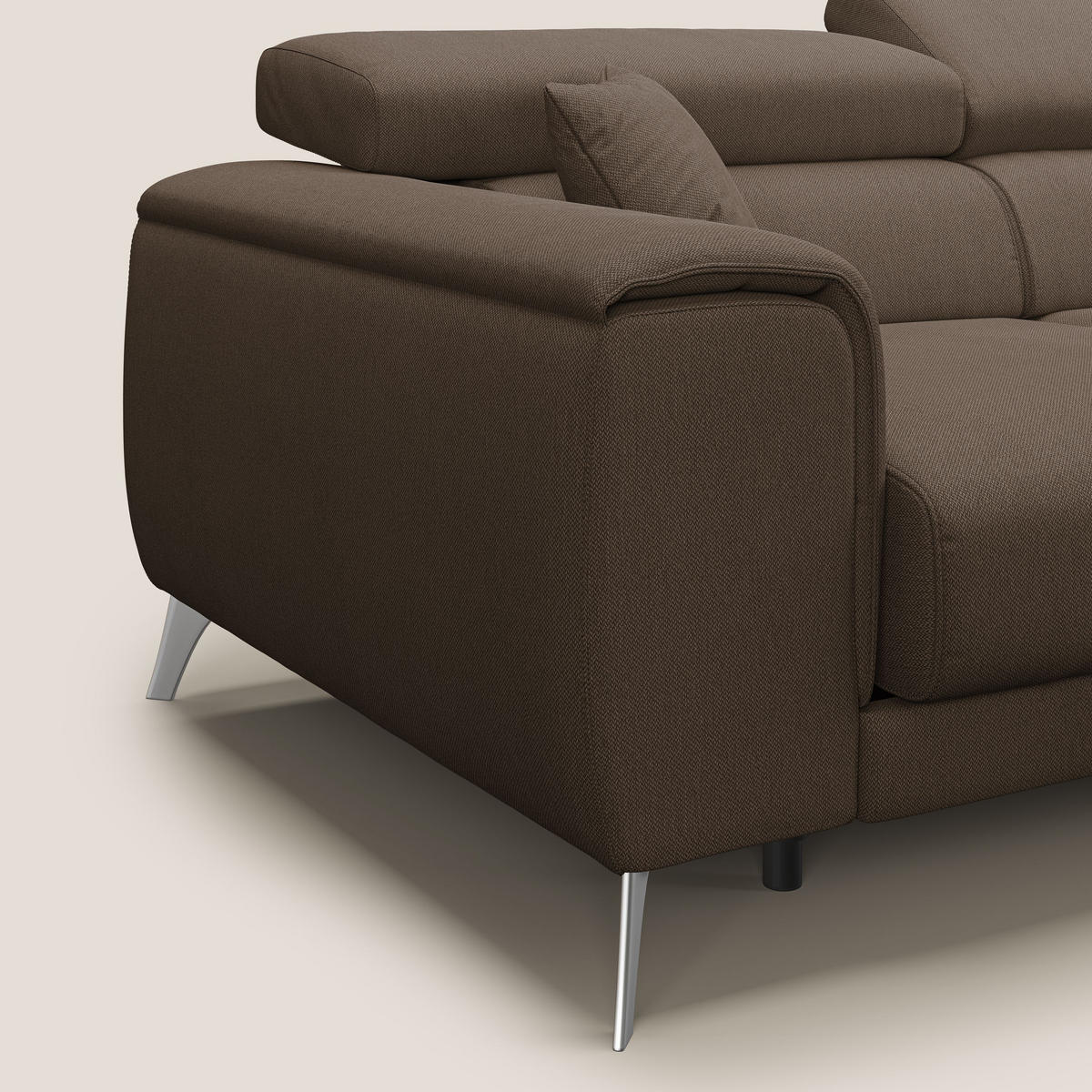 ECKSOFA RECHTS Fusion - Braun, Textil (260/102cm) - Divani.store