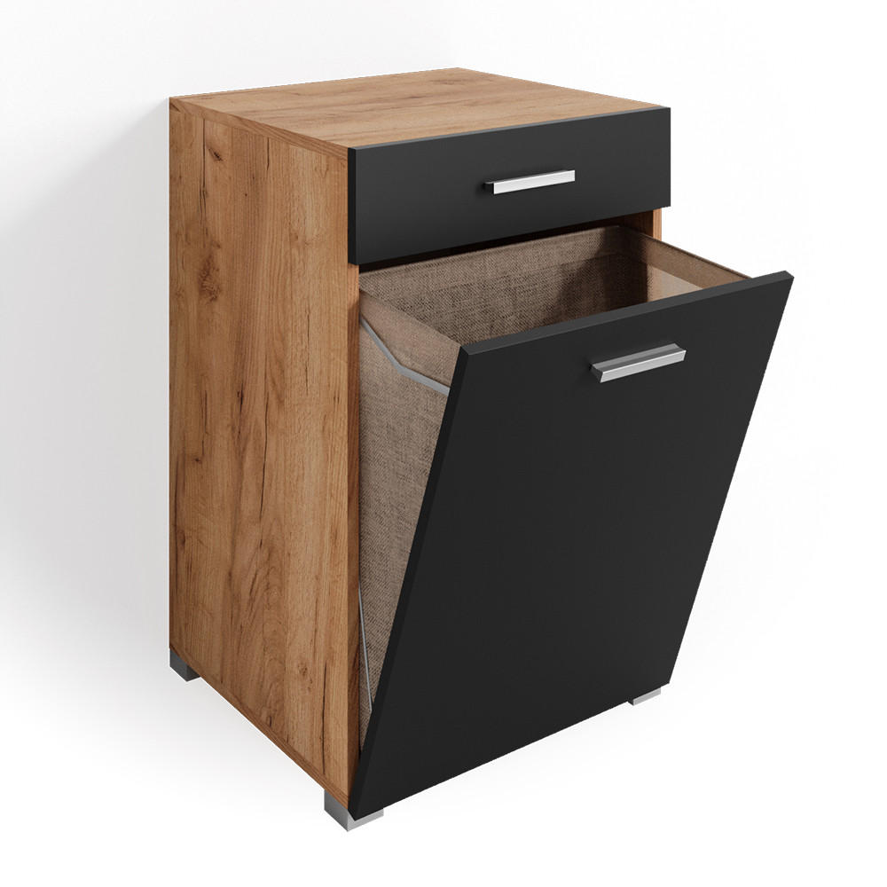 SKŘÍŇKA DO KOUPELNY Matteo Antracit - medově dubová/antracitová, kompozitní dřevo (50/78.5/45cm) - Vicco