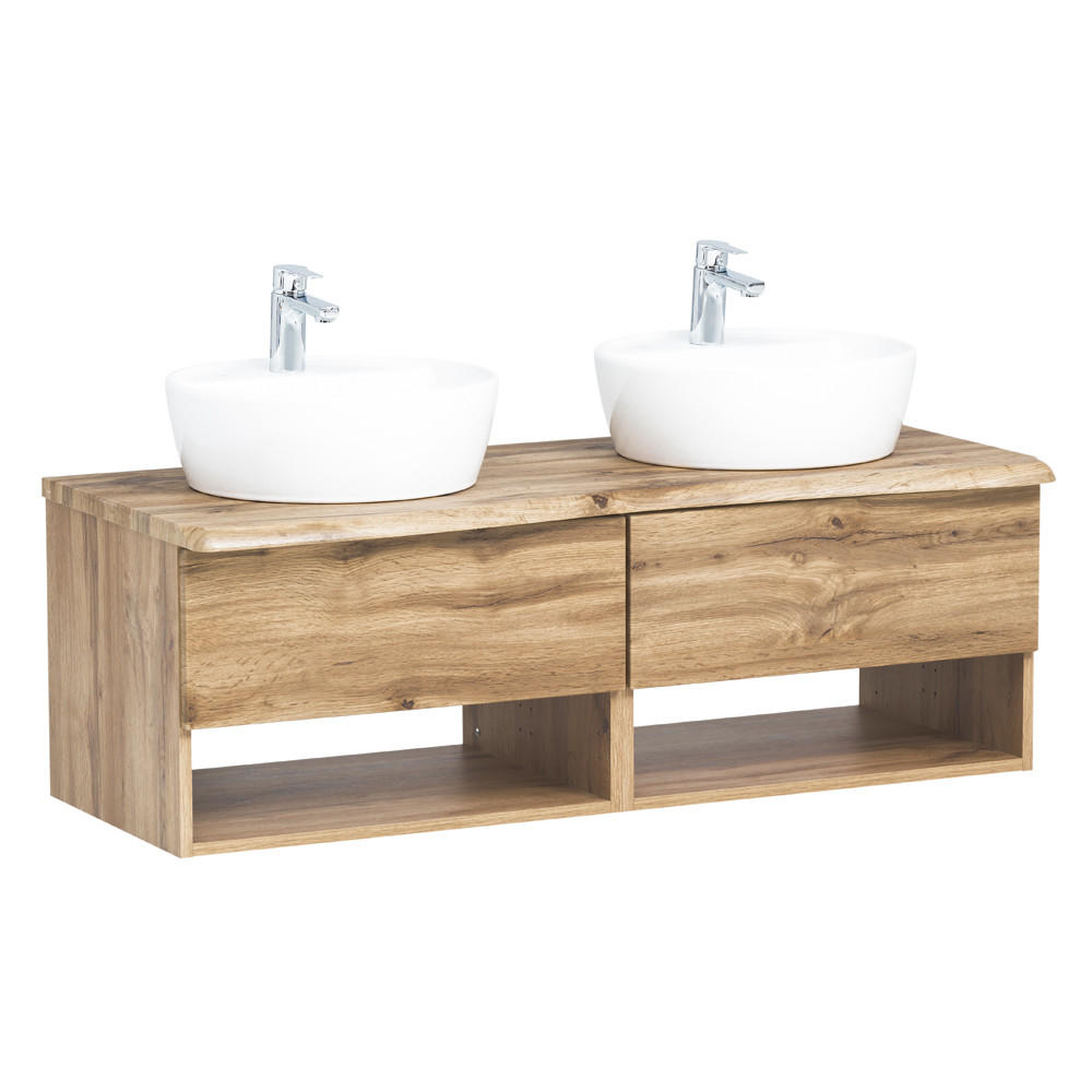 DOPPELWASCHTISCH Kahla-03 - Braun, Holzwerkstoff (121/55/52cm) - Lomado