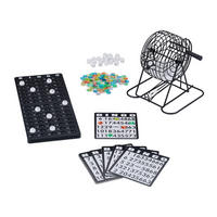 BINGO-SPIEL Set - Multicolor, Papier/Kunststoff (22/20cm) - Relaxdays