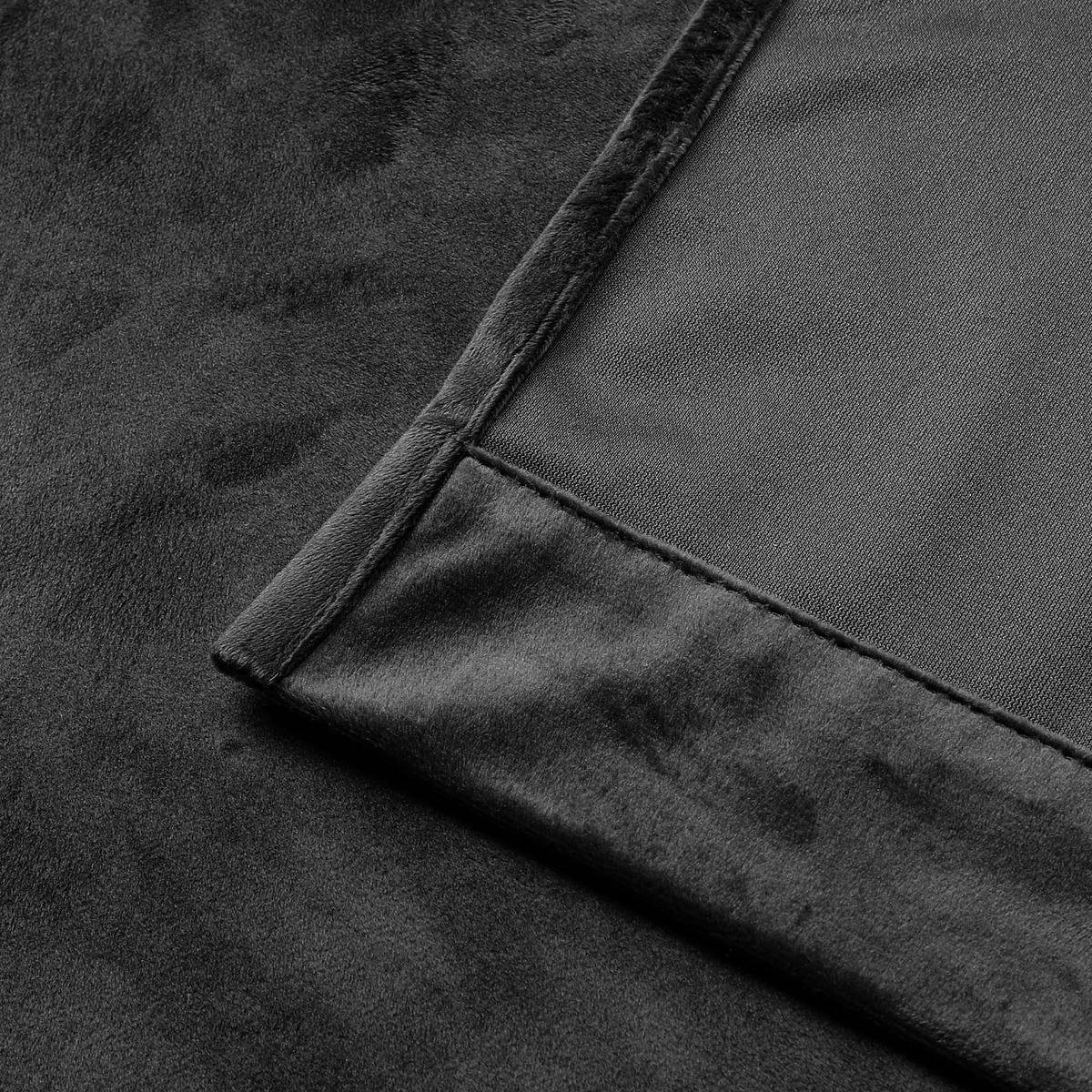 VORHANG Ösen Samt 300/245 cm Schwarz - Schwarz, Textil (300/245/245cm) - TiborTex