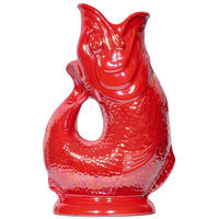 KARAFFE mit „Gluck-Gluck“-Geräusch 27,5/17/9,5 cm - Rot, Keramik (1.2L) - Gluckigluck