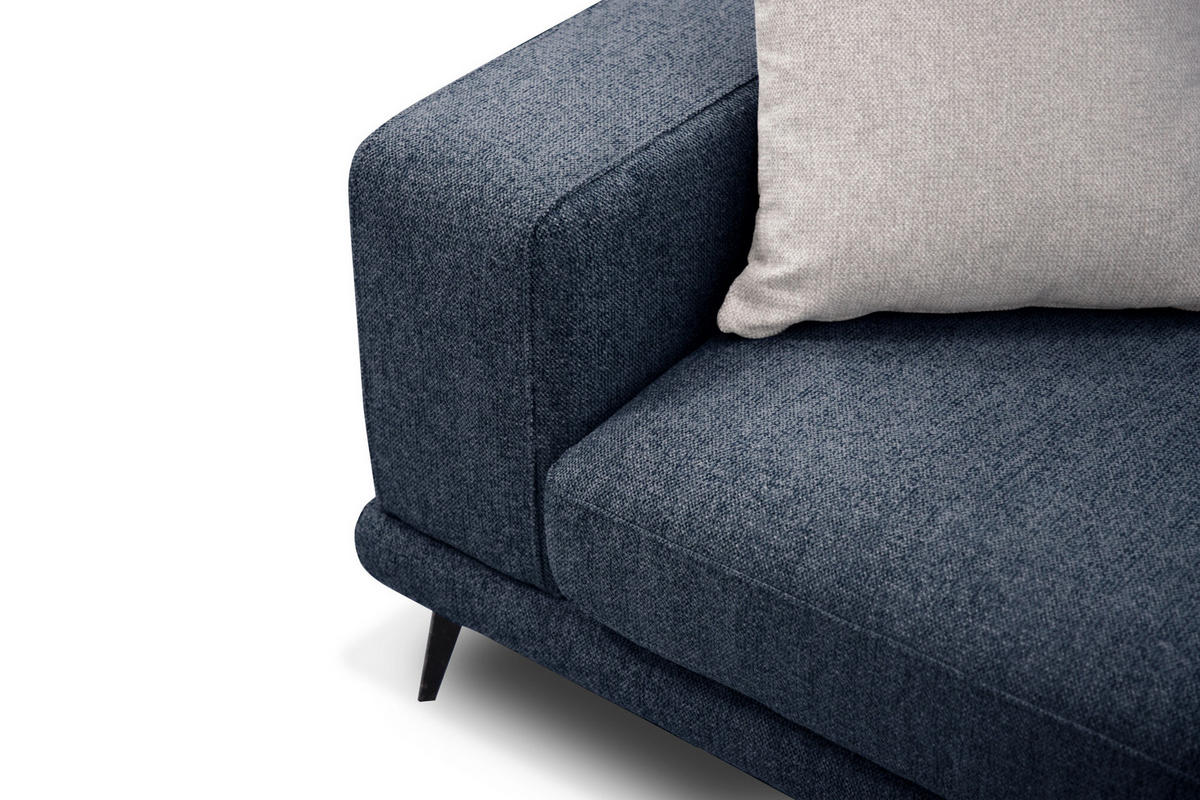 ECKSOFA MEDIOLANE 4-Sitzer, dunkelblau - Dunkelblau, Holzwerkstoff/Textil (282/219cm) - Courtois Laville