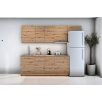 KÜCHENZEILE Nexa Woodline – 260 cm – K16-G260 - Hellbraun, Holzwerkstoff (260/210/47cm) - ROYAL24_MARKT