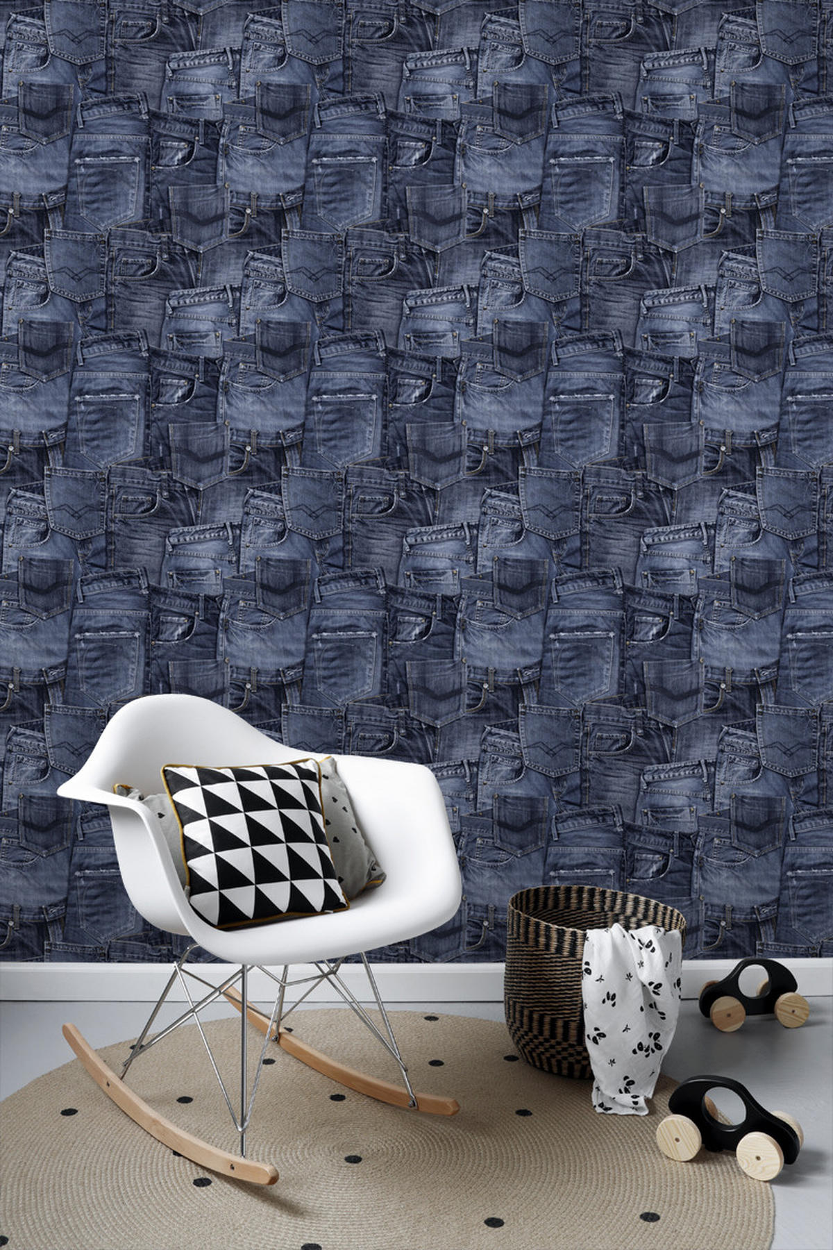 TAPETE Jeansstoff 53 cm x 10.05 m - Blau, Papier (53/1000cm) - ESTAhome