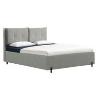 POLSTERBETT Belleo Grau 180x200 cm - Schwarz/Grau, Textil/Metall (180/200cm) - Selsey