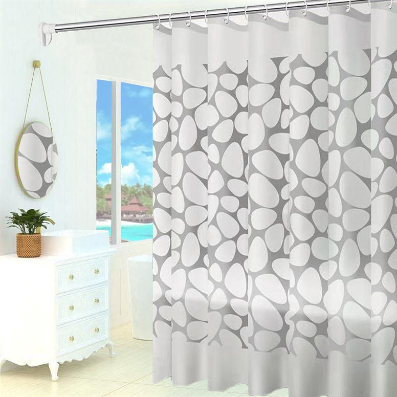 DUSCHVORHANG PEVA wasserdicht waschbar schimmelresistent antibakteriell verstärkt mit Haken - Grau, Kunststoff (180/200cm) - MCBOSON