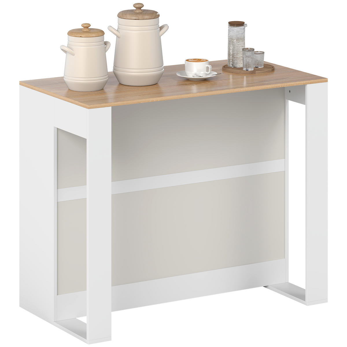 BARTISCH DE-14798 3-stufig mit 2 offenen Fächern Weiß/Holzoptik - Weiß, Holzwerkstoff (113/60/90cm) - ComfortXL