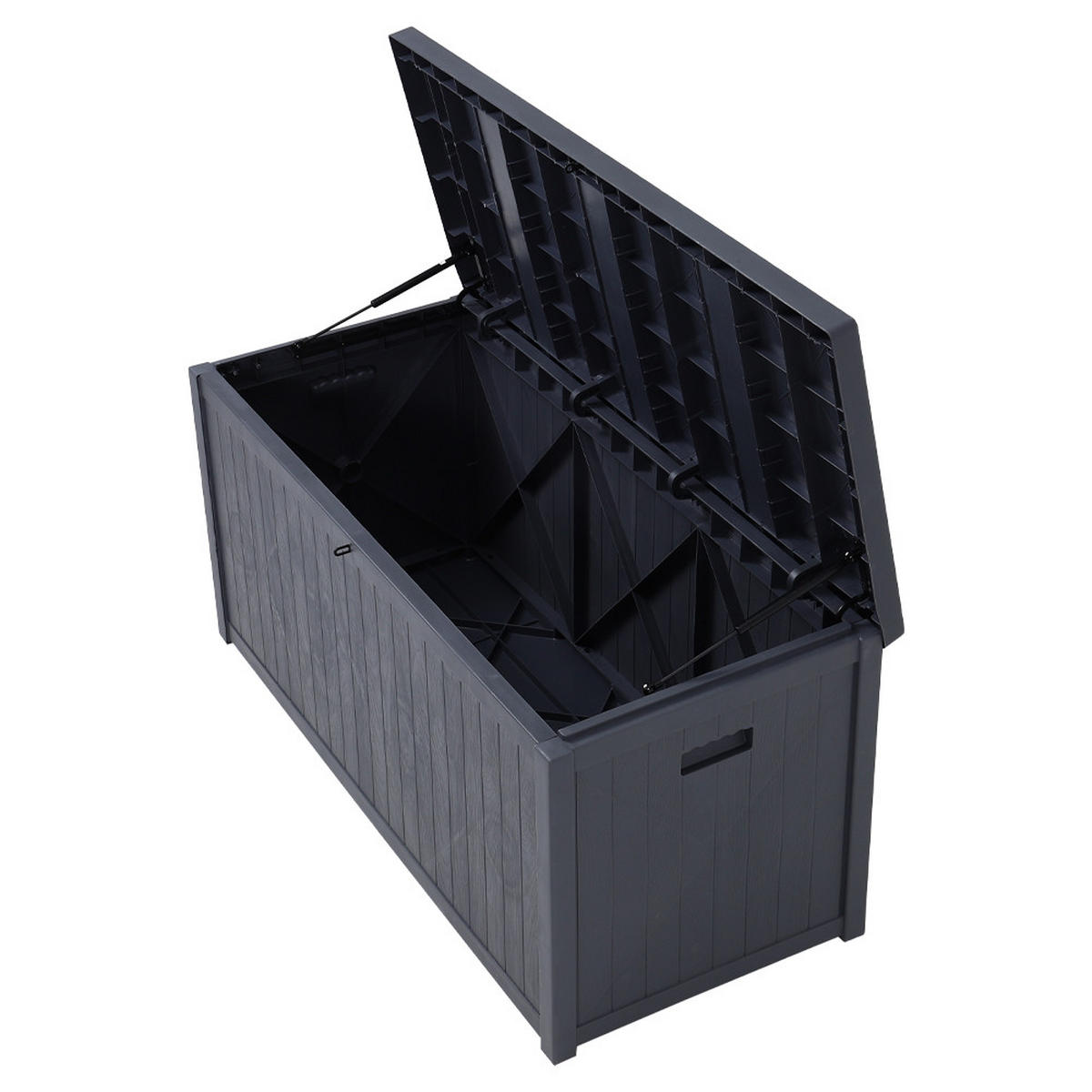 GARTENBOX 430L Aufbewahrungsbox Kissenbox aus PP-Kunststoff in Schwarz Abschließbar Wasserdicht Robuste Einfache Montage - Grau, Kunststoff (125/61.5/56cm) - Livingandhome
