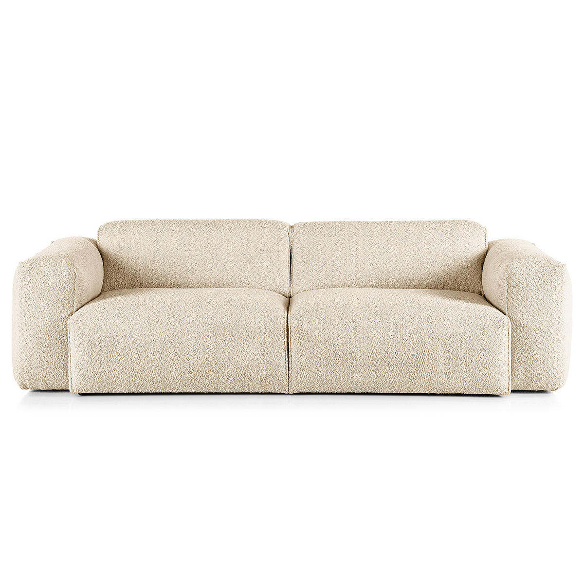 3-SITZER SOFA - Beige/Schwarz, Kunststoff/Textil (251/71/102cm) - home24