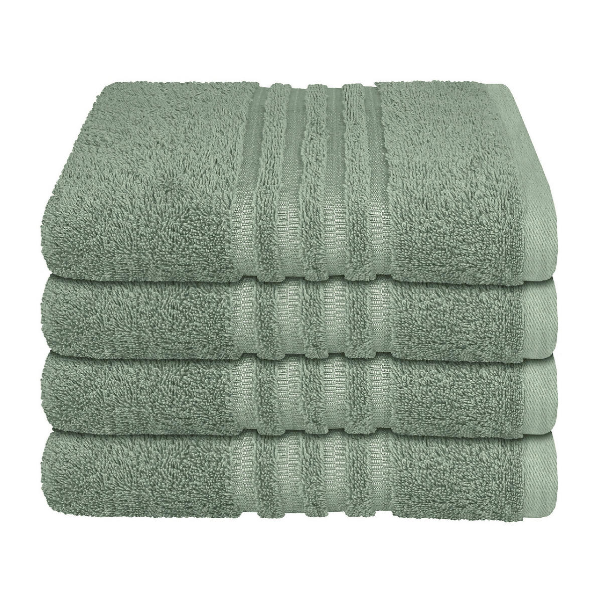 HANDTUCHSET Milano - 4-teilig - 50 x 100 cm - Hellgrün - Hellgrün, Textil (50/100cm) - SCHIESSER