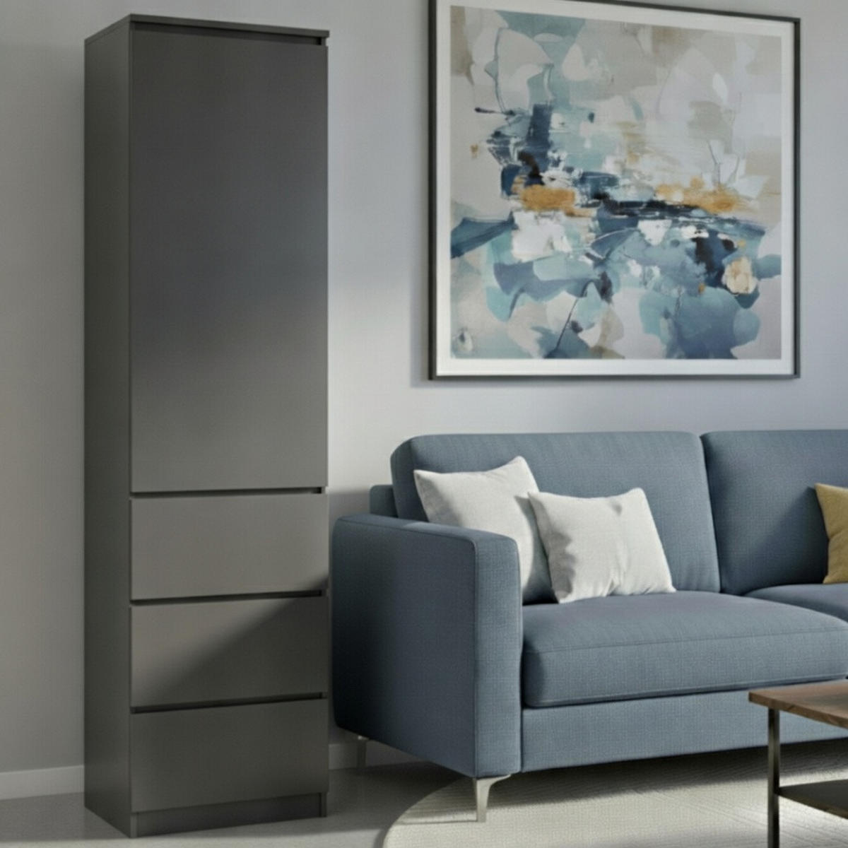 KLEIDERSCHRANK in Anthrazit - Anthrazit, Holzwerkstoff (50/180.5/40cm) - Home Collective