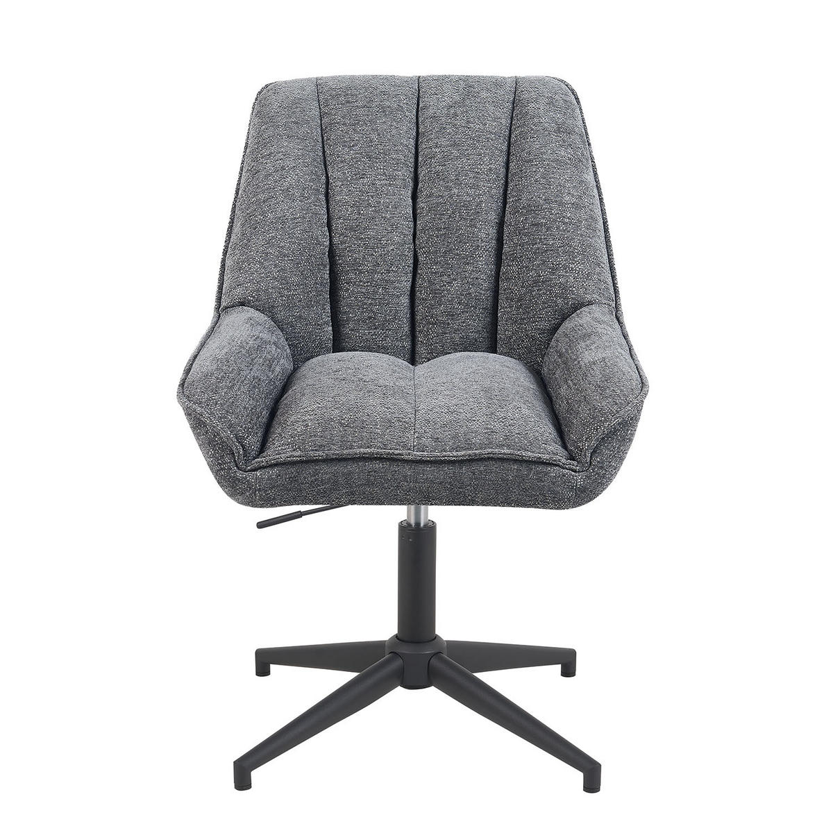 BÜROSTUHL Mika-Yara - Schwarz/Grau, Textil/Metall (60/85/68cm) - DUBI Möbel