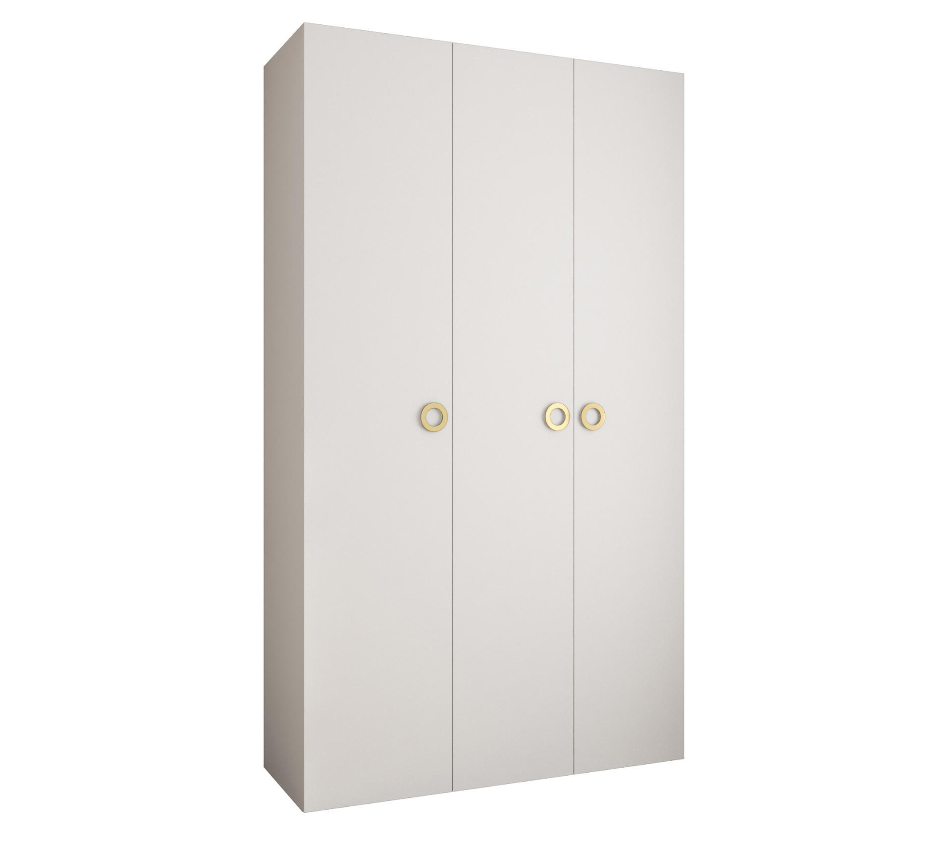 Abiks Möbel Drehtürenschrank Weiß, Gold 140x245.5x50 cm