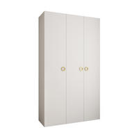 DREHTÜRENSCHRANK 245,5/140/50 3-türig - Goldfarben/Weiß, Holz/Metall (140/245.5/50cm) - Abiks Möbel