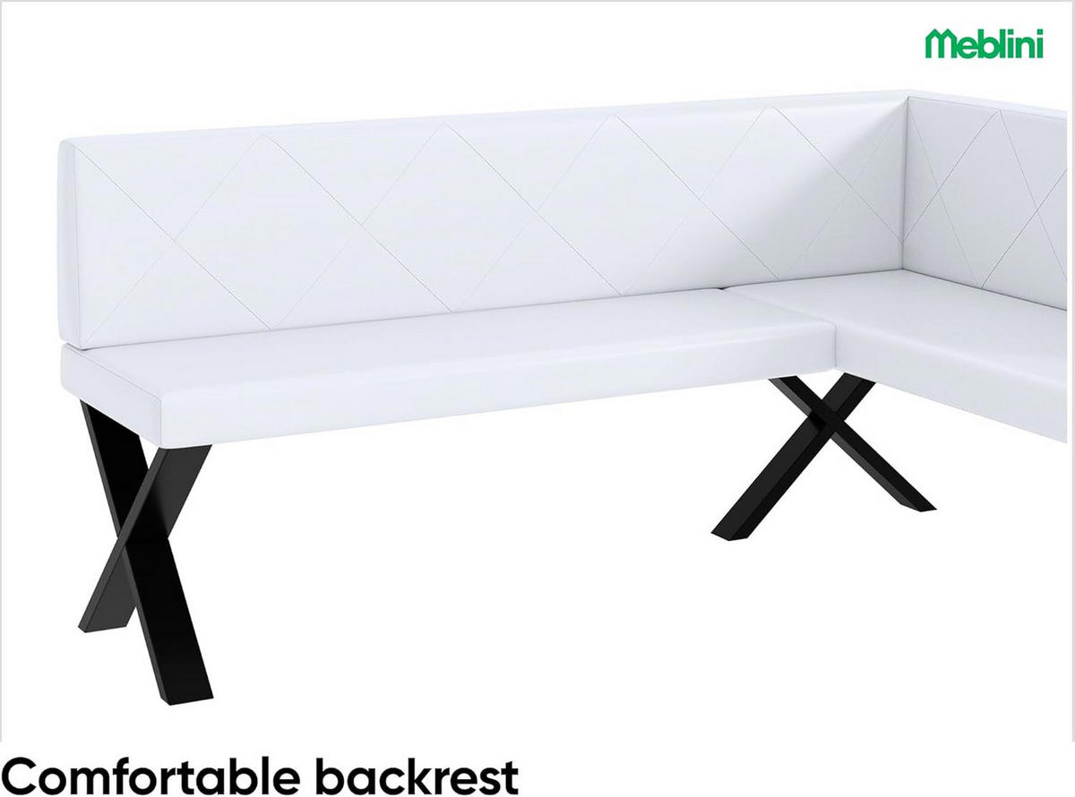ECKBANK ERIC_X - Weiß, Leder (128/168cm) - Meblini