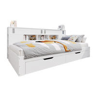 TAGESBETT 140x190cm Weiß Mit Schubladen Regal & Schrank - Weiß, Holzwerkstoff - FLIEKS