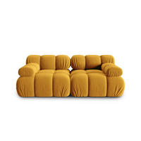 MODULARES-SOFA Bellis aus Samt gelb 2 Sitzplätze - Gelb, Textil (94/63/188cm) - Micadoni