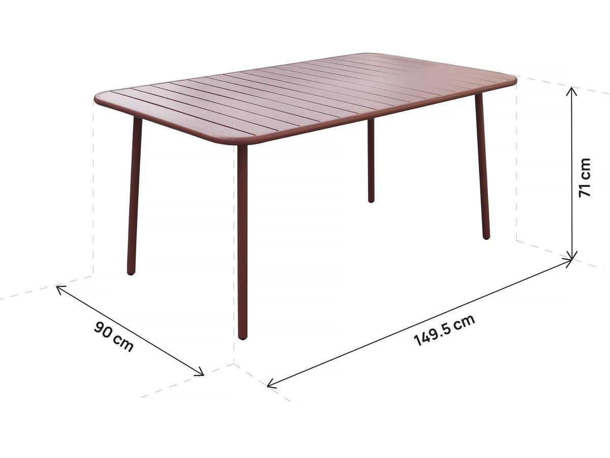 GARTENTISCH bilbao Terrakotta - Rot, Metall (150/90/71cm) - Habitat Garten