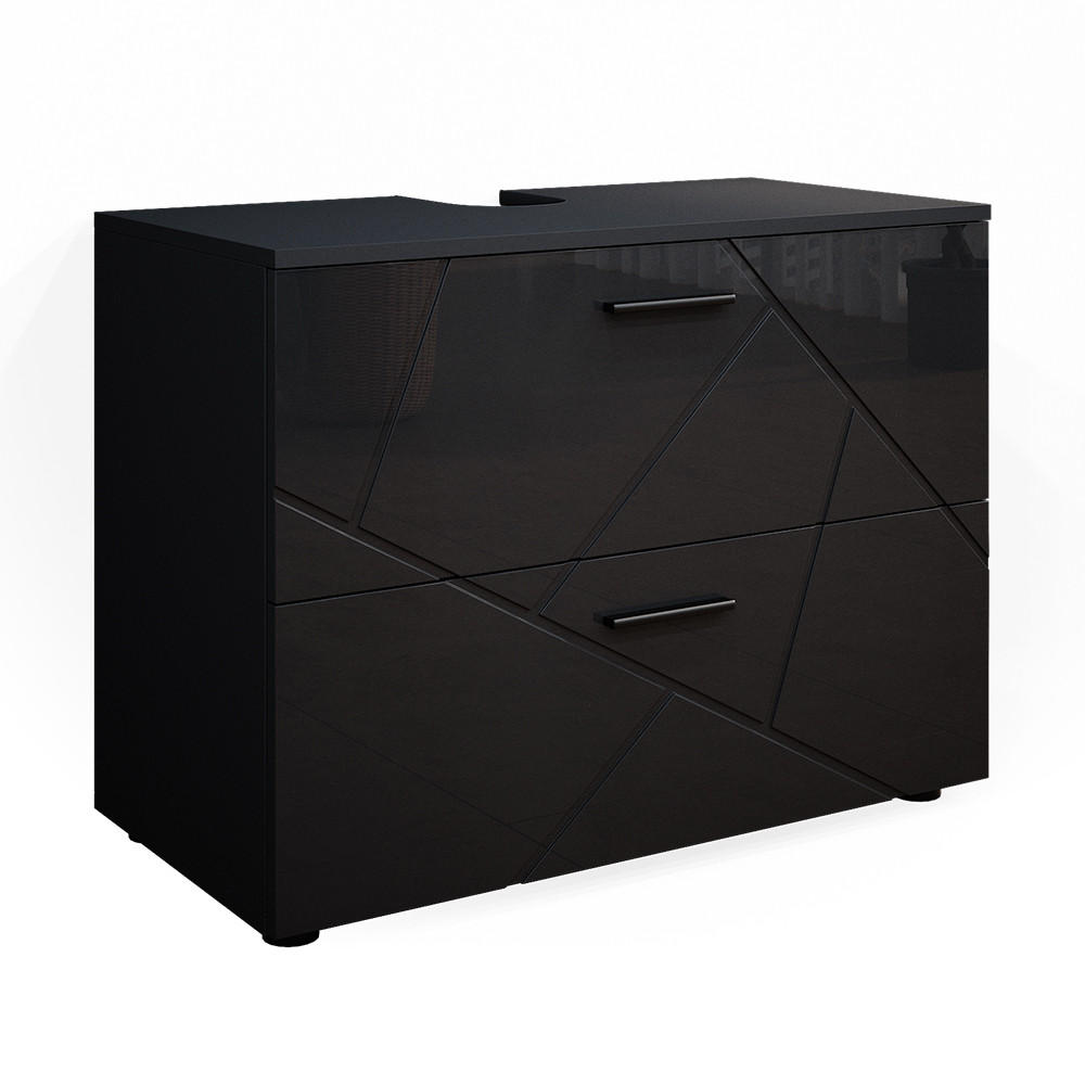 WASCHBECKENUNTERSCHRANK Irma Anthrazit Hochglanz 80 x 58.6 cm - Anthrazit, Holzwerkstoff (80/58.6/41cm) - Vicco