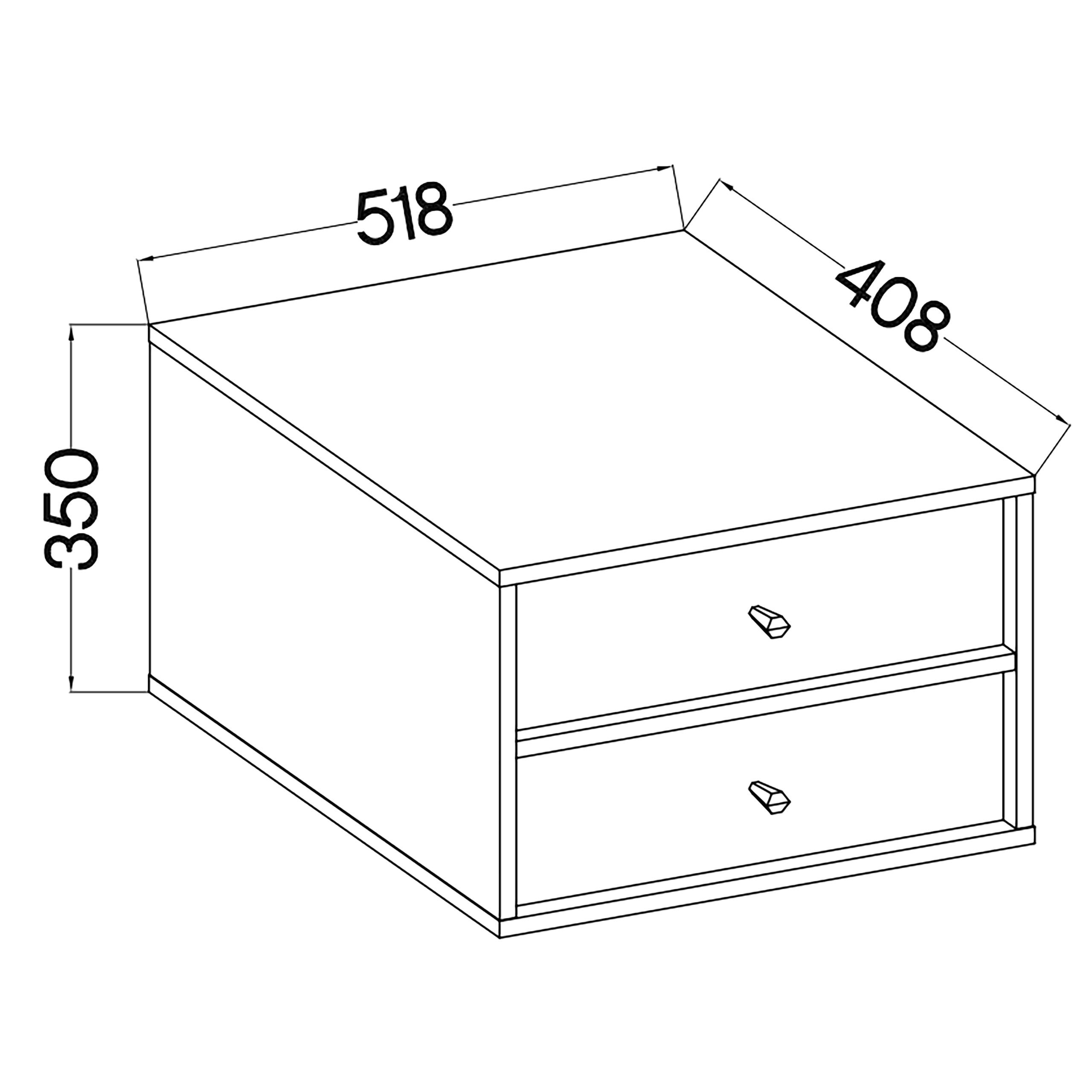NACHTTISCH TORINO 51,8/35/40,8 cm Graphitfarben - Graphitfarben, Holzwerkstoff (51.8/35/40.8cm) - MASSENO