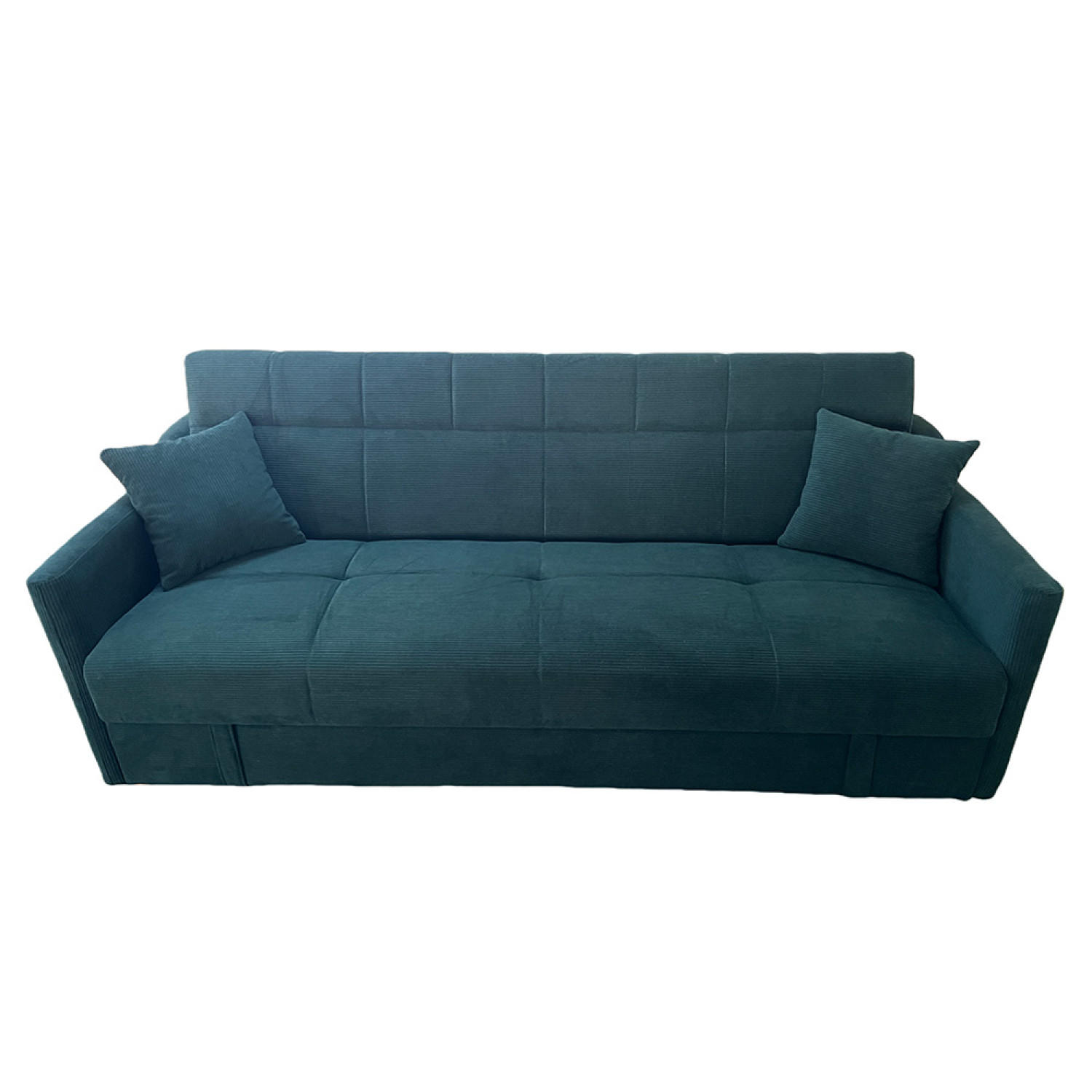SCHLAFSOFA adare grün 3-sitzer cord - Grün, Holzwerkstoff (198/85/85cm) - Concept Usine