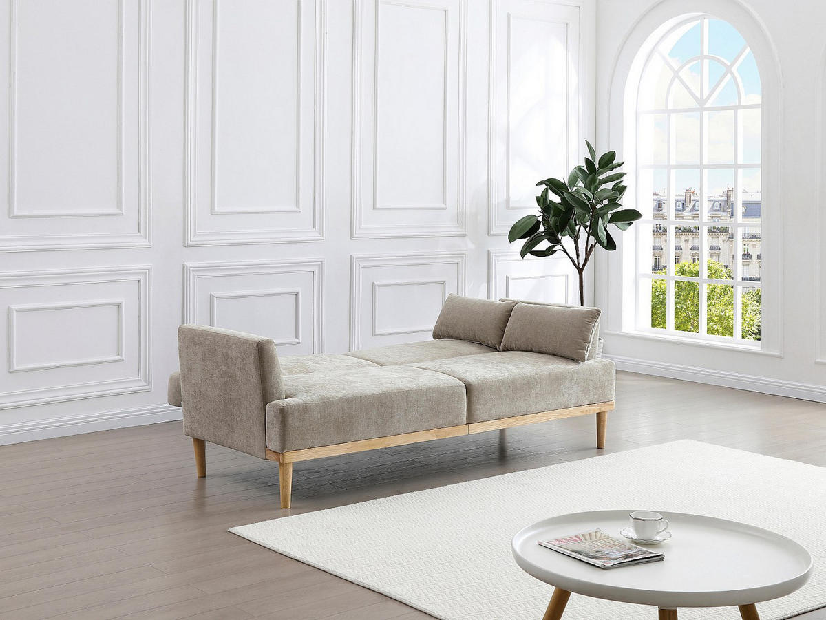 SOFA 3‑Sitzer mit Clic‑Clac-Funktion – Stoff – Beige – AMBRILO - Beige, Textil (213/88/85cm) - Vente-Unique