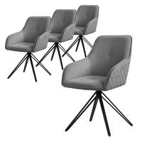 ESSZIMMERSTUHL 4er Set grau - Grau, Textil (61/84.5/57cm) - ML-DESIGN