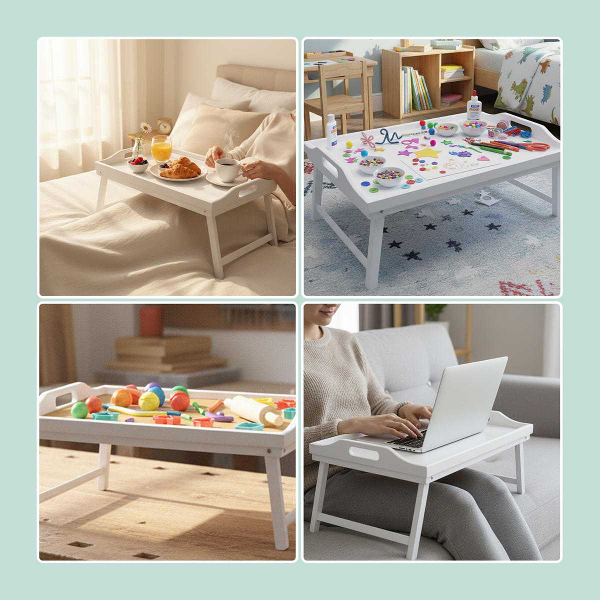 NOČNÝ stolík - biela, drevo - Relaxdays