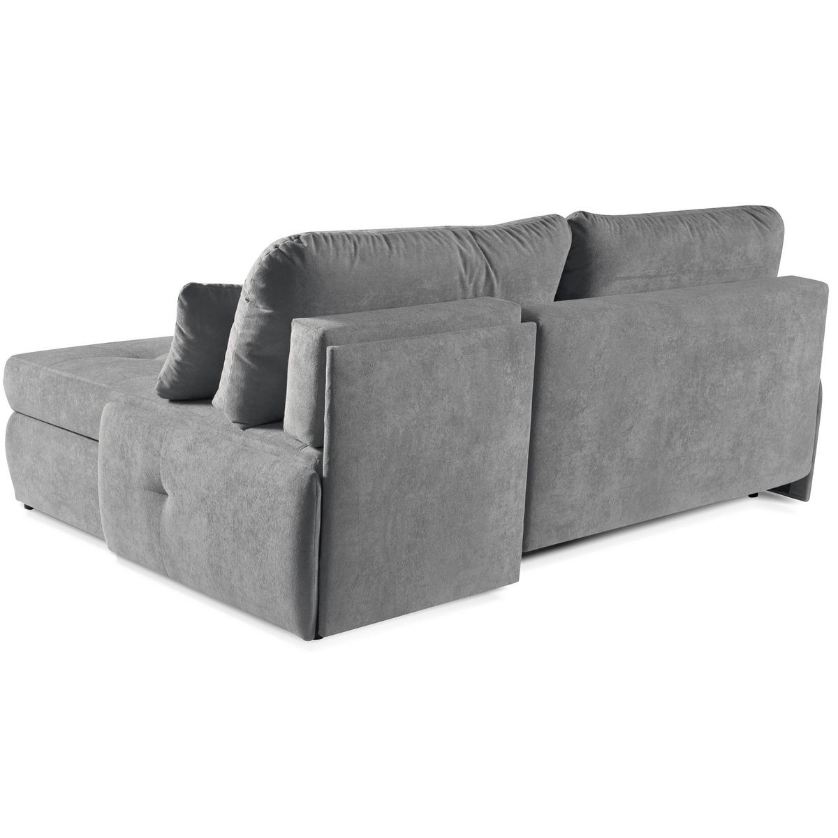 ECKSCHLAFSOFA Tino mit Schlaffunktion und Bettkasten, universeller Ottomane, Grau - Grau, Textil (216/155cm) - Beautysofa