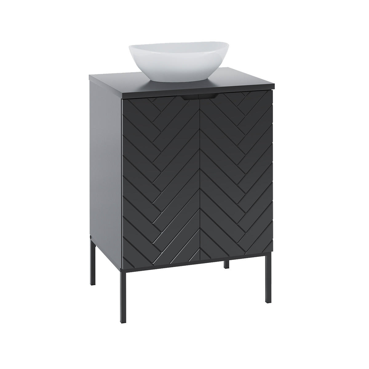 WASCHTISCH 60.6cm Daria Schwarz - Schwarz, Holzwerkstoff (60.6/84.2/45.8cm) - Petits-meubles