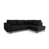 AUSKLAPPBARES-ECKSOFA rechts Caro aus strukturiertem Stoff schwarz 5 Sitzplätze - Schwarz, Textil (187/247cm) - Micadoni